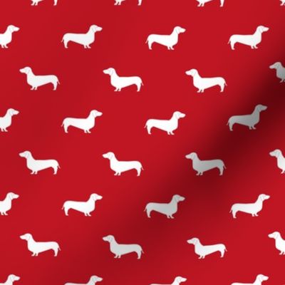 fire red dachshund silhouette fabric doxie design dachshunds fabric 