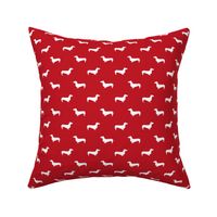 fire red dachshund silhouette fabric doxie design dachshunds fabric 