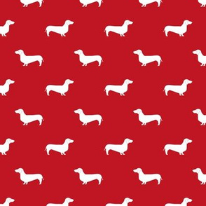 fire red dachshund silhouette fabric doxie design dachshunds fabric 