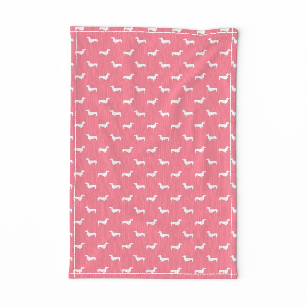 flamingo pink dachshund silhouette fabric doxie design dachshunds fabric 
