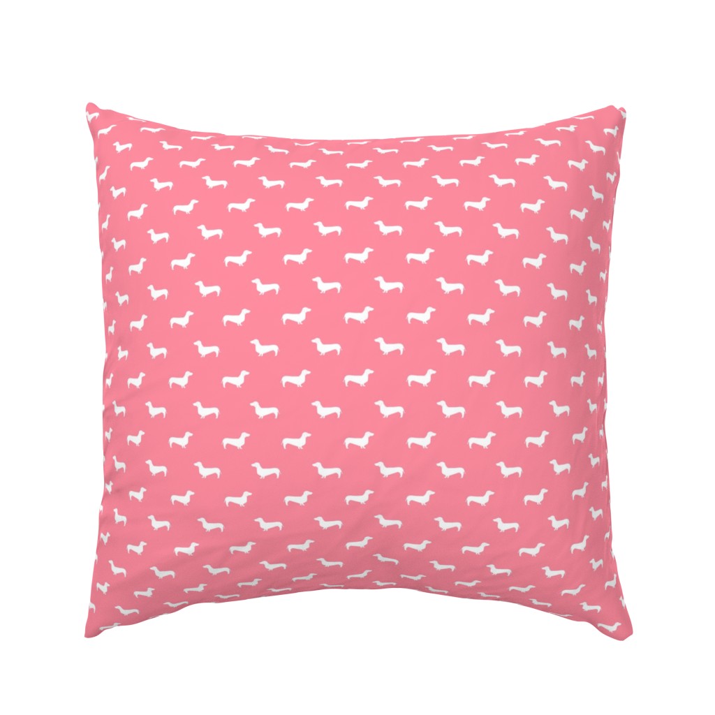 flamingo pink dachshund silhouette fabric doxie design dachshunds fabric 