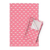 flamingo pink dachshund silhouette fabric doxie design dachshunds fabric 