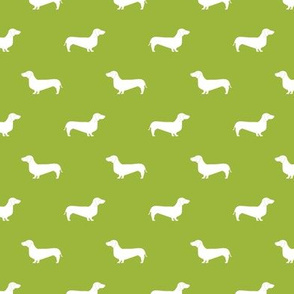 lime green dachshund silhouette fabric doxie design dachshunds fabric 