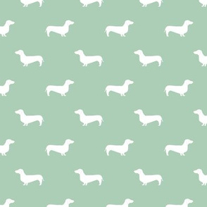 mist green dachshund silhouette fabric doxie design dachshunds fabric 