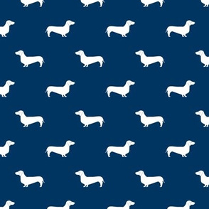 navy blue dachshund silhouette fabric doxie design dachshunds fabric 