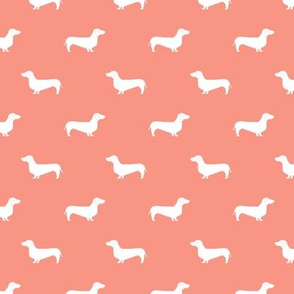 peach dachshund silhouette fabric doxie design dachshunds fabric 