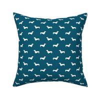 sapphire blue dachshund silhouette fabric doxie design dachshunds fabric 