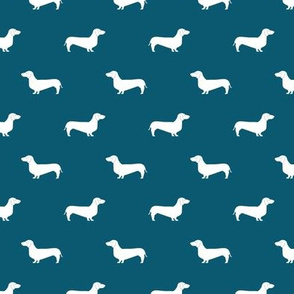 sapphire blue dachshund silhouette fabric doxie design dachshunds fabric 