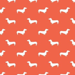 scarlet red dachshund silhouette fabric doxie design dachshunds fabric 
