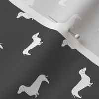 shadow grey dachshund silhouette fabric doxie design dachshunds fabric 