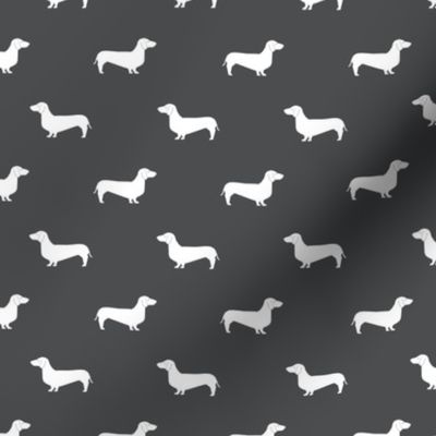 shadow grey dachshund silhouette fabric doxie design dachshunds fabric 