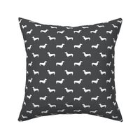 shadow grey dachshund silhouette fabric doxie design dachshunds fabric 