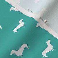 turquoise dachshund silhouette fabric doxie design dachshunds fabric 