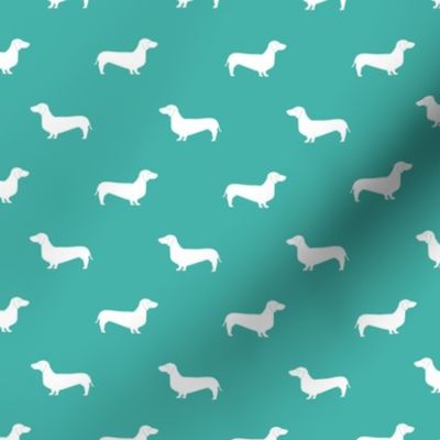 turquoise dachshund silhouette fabric doxie design dachshunds fabric 