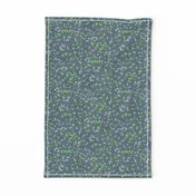 Ditsy Christmas Mistletoe on Grey Denim