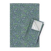 Ditsy Christmas Mistletoe on Grey Denim