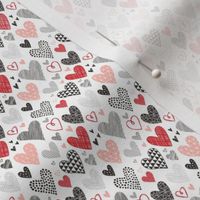 Hearts Geometrical Love Valentine Black&White Red Pink Very Tiny Small