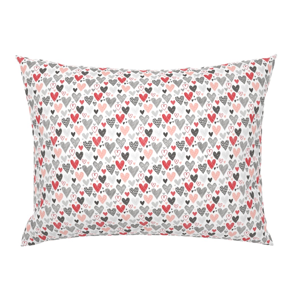 Hearts Geometrical Love Valentine Black&White Red Pink Small Tiny