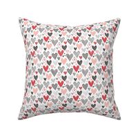 Hearts Geometrical Love Valentine Black&White Red Pink Small Tiny