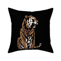 Scratchboard Zebrawood Tiger for Pillow