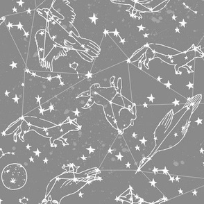 constellations // medium grey animal constellation fabric best andrea lauren fabric