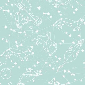 constellations // soft aqua pastel baby nursery blue cute constellations fabric for baby
