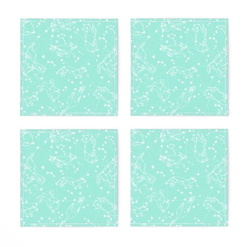 constellations // bright mint constellation fabric nursery baby mint fabric andrea lauren 