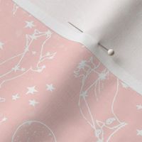 constellations // pink animals nursery baby design stars constellations fabric 