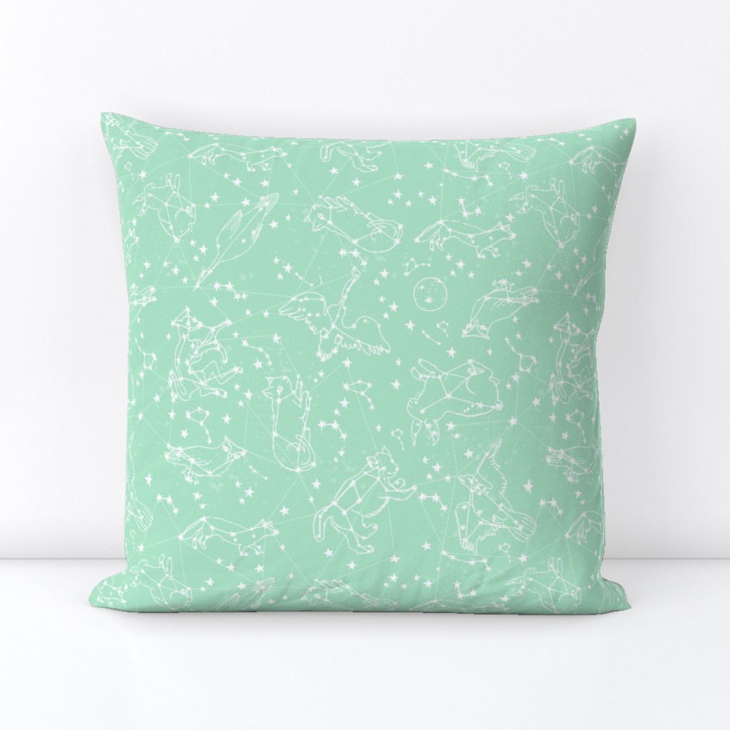 constellations // mint nursery baby fabric baby animals design andrea lauren fabric