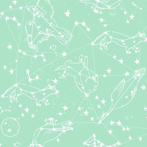 constellations // mint nursery baby fabric baby animals design andrea lauren fabric