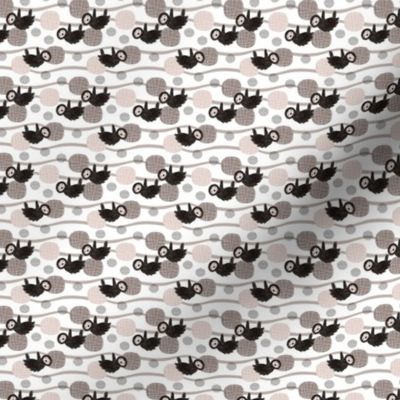 Adorable little baby sloth print jungle trees pura vida collection gender neutral beige black and white XXS