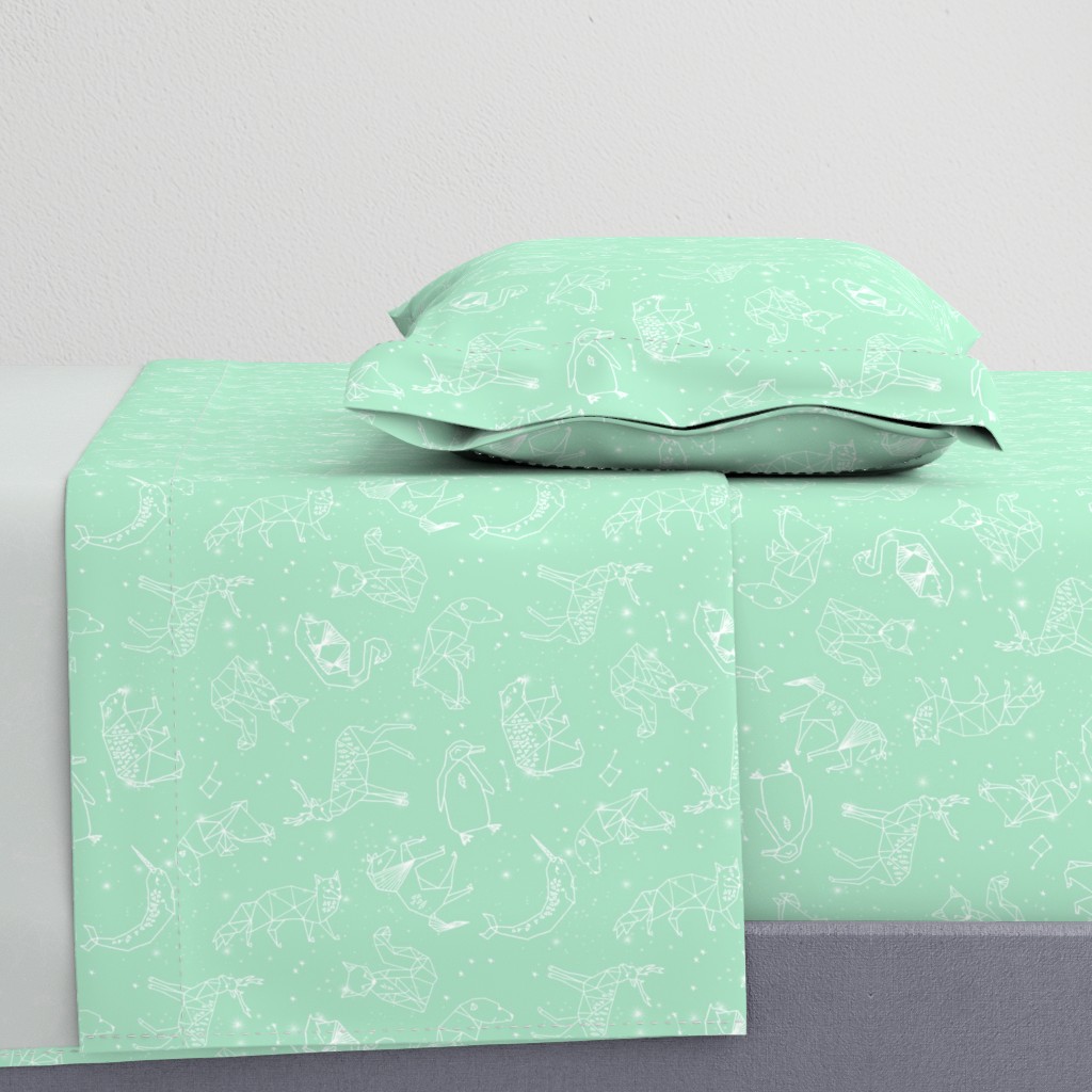 constellations // mint baby nursery design animals fabric print andrea lauren design