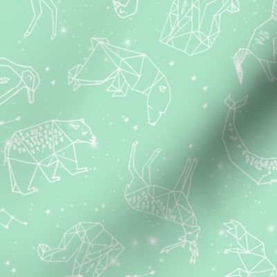 constellations // mint baby nursery design animals fabric print andrea lauren design