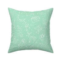 constellations // mint baby nursery design animals fabric print andrea lauren design