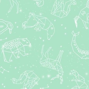 constellations // mint baby nursery design animals fabric print andrea lauren design