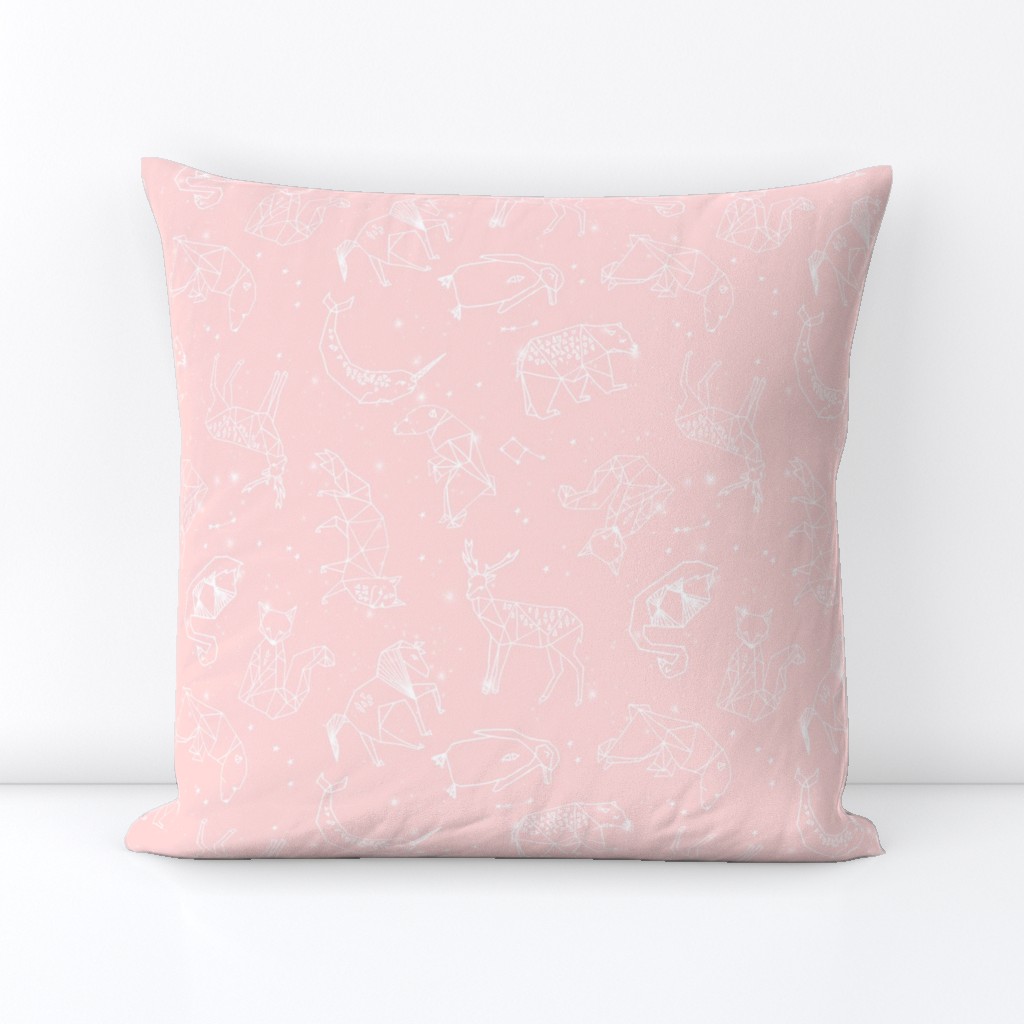 constellations // geometric animal nursery baby design baby pink cute constellations fabric