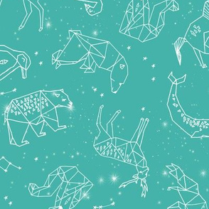 constellations // geometric animals baby nursery teal turquoise fabric andrea lauren design