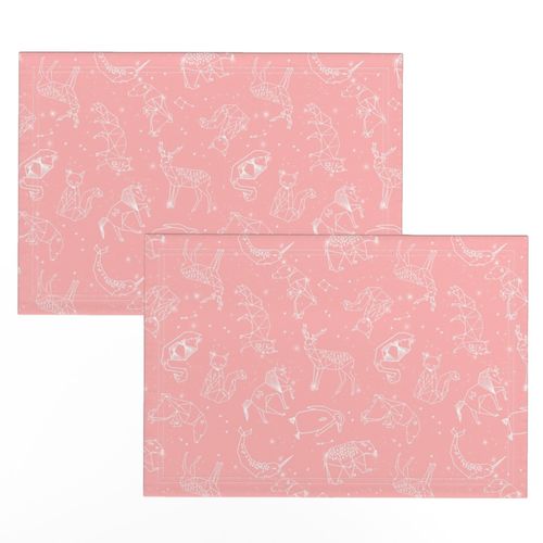 constellations // geometric nursery animals fabric pink nursery design