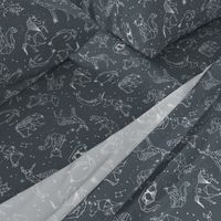 constellations // charcoal geometric animals constellations fabric nursery baby animals design