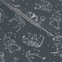 constellations // charcoal geometric animals constellations fabric nursery baby animals design