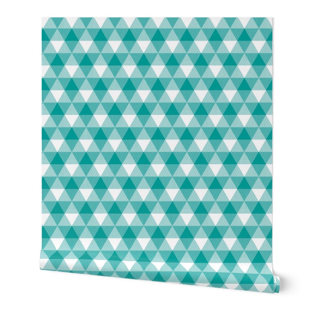 teal fisherman's triangle gingham