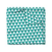 teal fisherman's triangle gingham