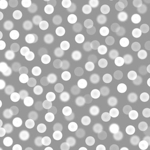 bokeh polka dot Christmas lights - silver small