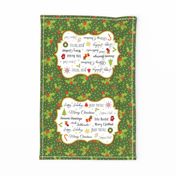 Tea Towel-Merry Holly-Green