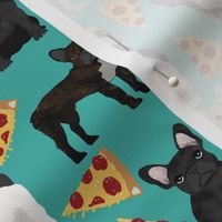 french bulldog pizza fabric fawn, brindle, black and white french bulldogs,  frenchie pizzas frenchie dog