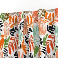 Tropical Leaves Orange & Green