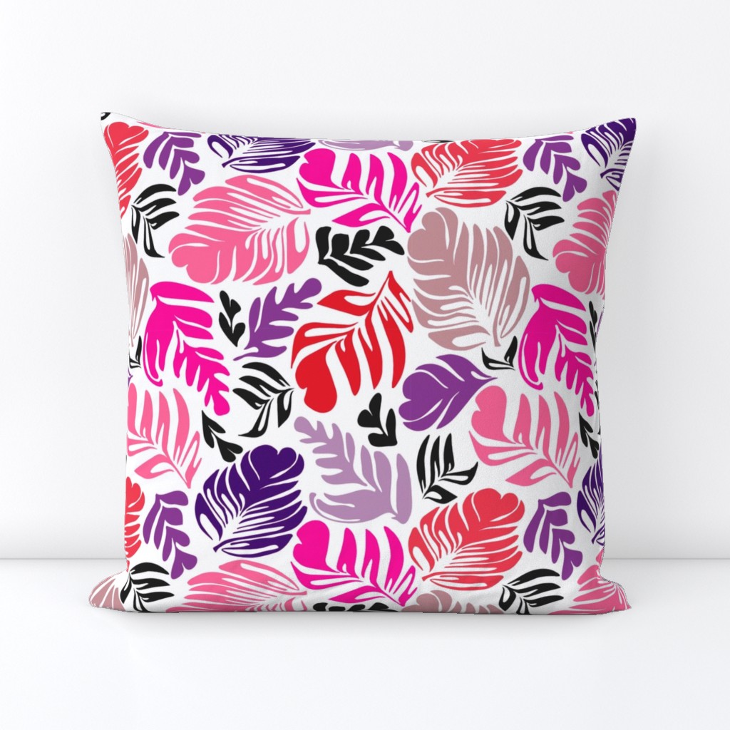 Tropical Leaves Pink & Purple