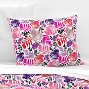 Tropical Leaves Pink & Purple