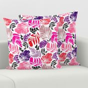 Tropical Leaves Pink & Purple