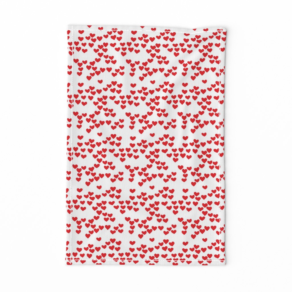 Pastel love hearts tossed hand drawn illustration pattern scandinavian style in red Small